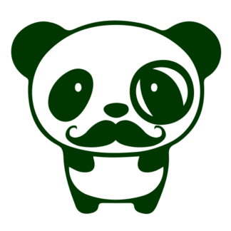 Mr. Panda Moustache Decal (Dark Green)